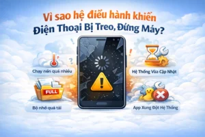 Hệ điều hành khiến điện thoại bị treo, đứng máy do chạy nền quá nhiều, bộ nhớ quá tải và ứng dụng xung đột