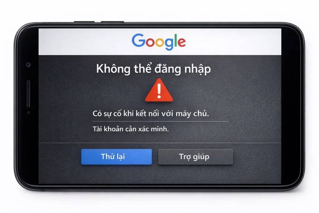 Không đăng nhập được tài khoản Google trên điện thoại với thông báo lỗi kết nối máy chủ