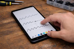 Liệt cảm ứng sau khi thay màn với đường vẽ bị đứt đoạn ở một vùng trên màn hình