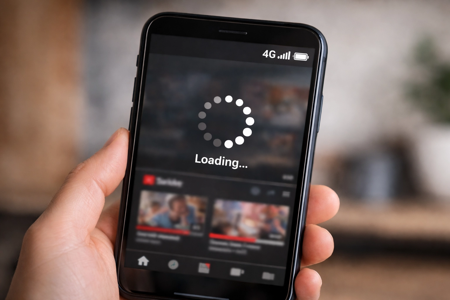 Mạng trên điện thoại chậm bất thường dù sóng mạnh hiển thị 4G đầy vạch nhưng đang loading