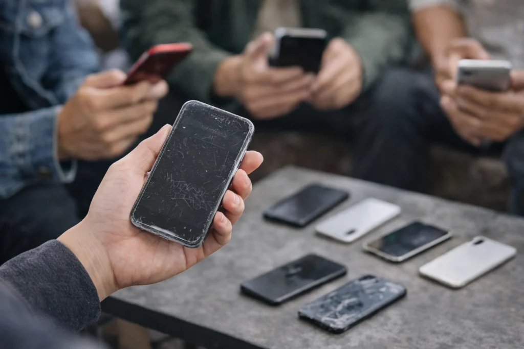 Điện thoại cũ đã qua nhiều người sử dụng với dấu hiệu hao mòn khó nhận biết từ bên ngoài